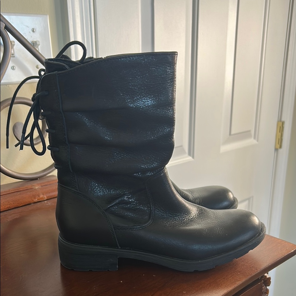 Black Leather Women's Boots